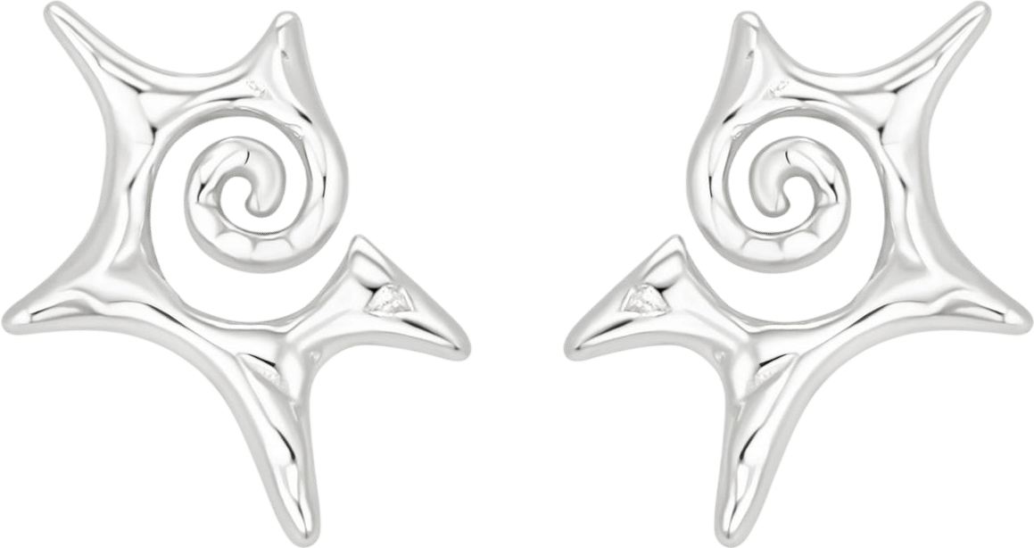 Burst Large Silver Earrings (Cami Citrine)