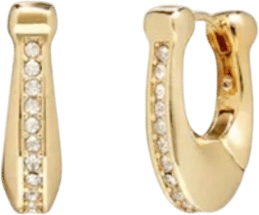 COACH Signature Pavé Hoop Earrings