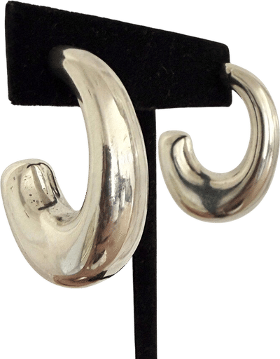 Vintage Sterling Silver 925 Half Hoop Earrings