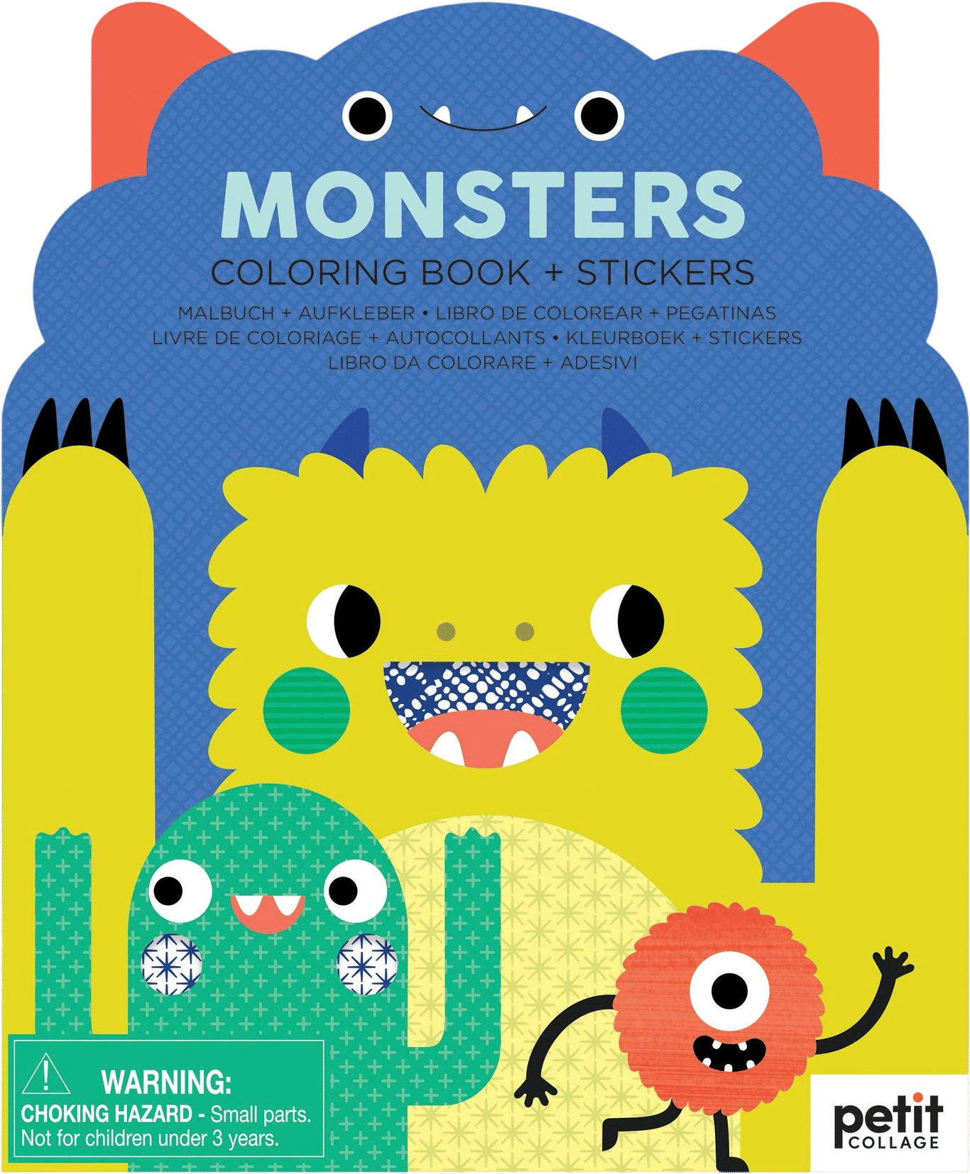 Monsters Coloring Book with Stickers (wild blueberry)