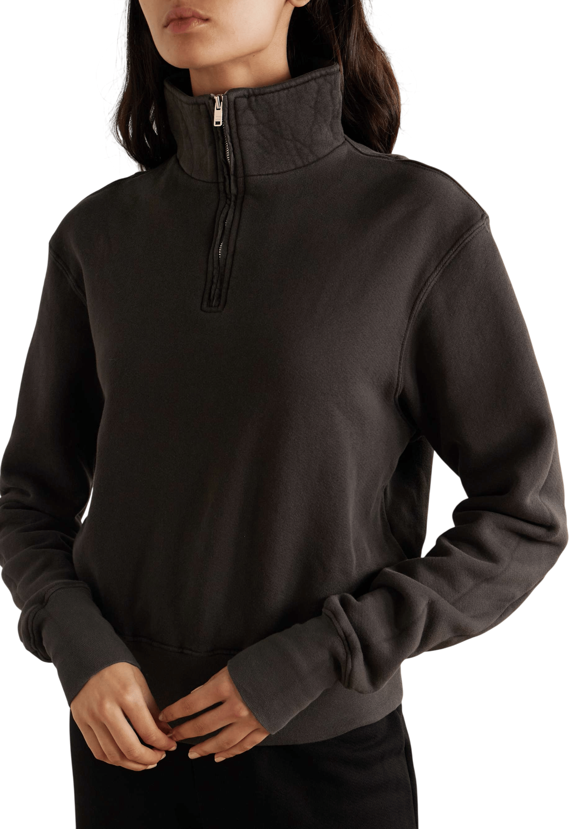 LES TIEN Bailey cropped cotton-jersey sweatshirt
