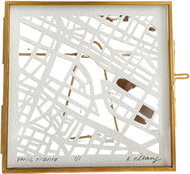 Custom Miniature Hand Cut Map Artwork, 4x4