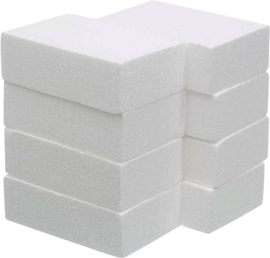 8 Pack Craft Foam Blocks 6x4x2in