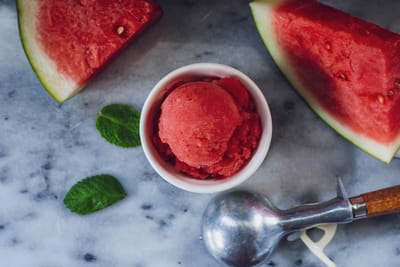 Watermelon Mint Sorbet Recipe