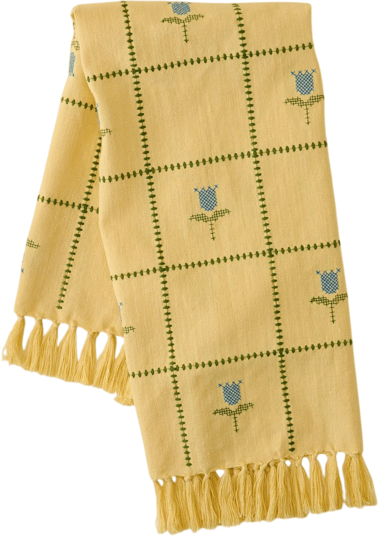 Cross Stitch Tulips Tea Towel