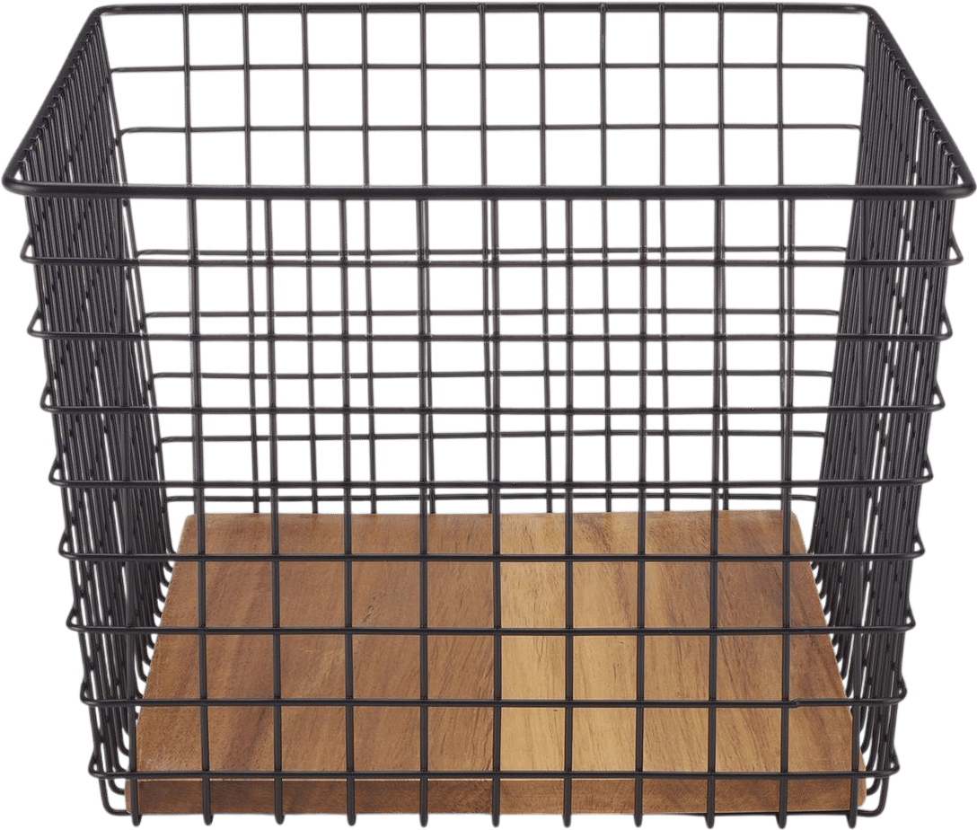 Black Metal Grid Basket