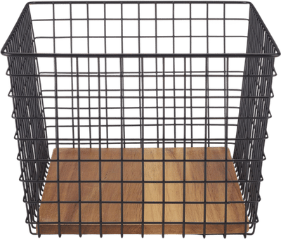 Black Metal Grid Basket