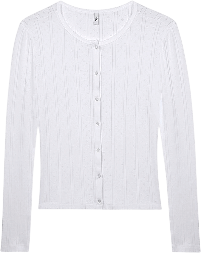 The Cardigan: White Pointelle