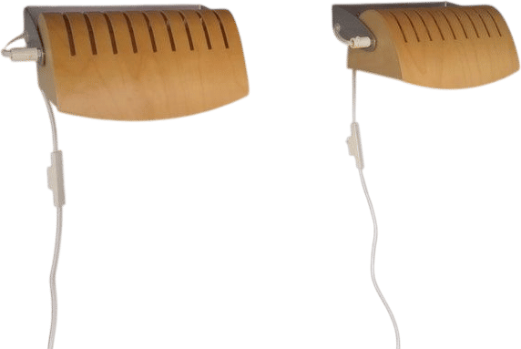 Ikea STRIMMA Bentwood Wall Lamps (1980s)