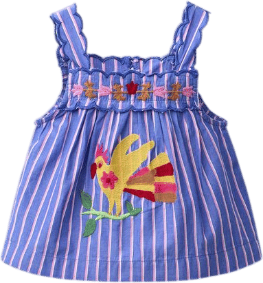 Embroidered Striped Top