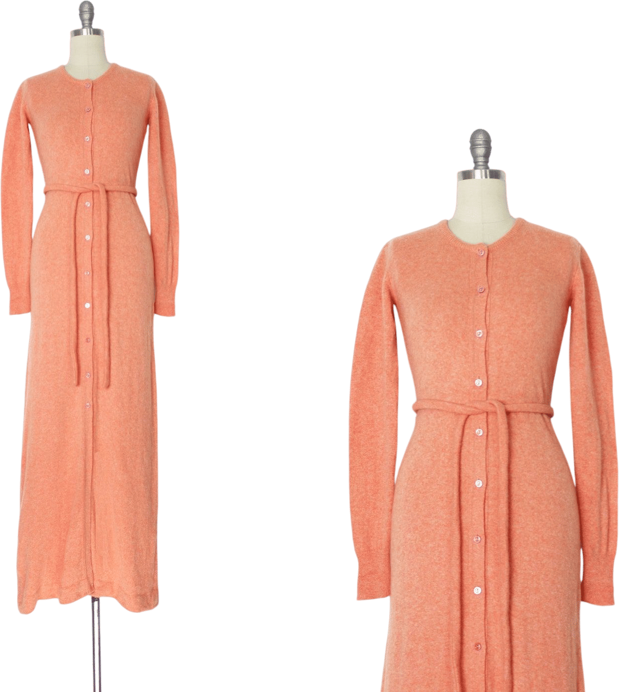 Vintage 70s Halston Cashmere Maxi Dress