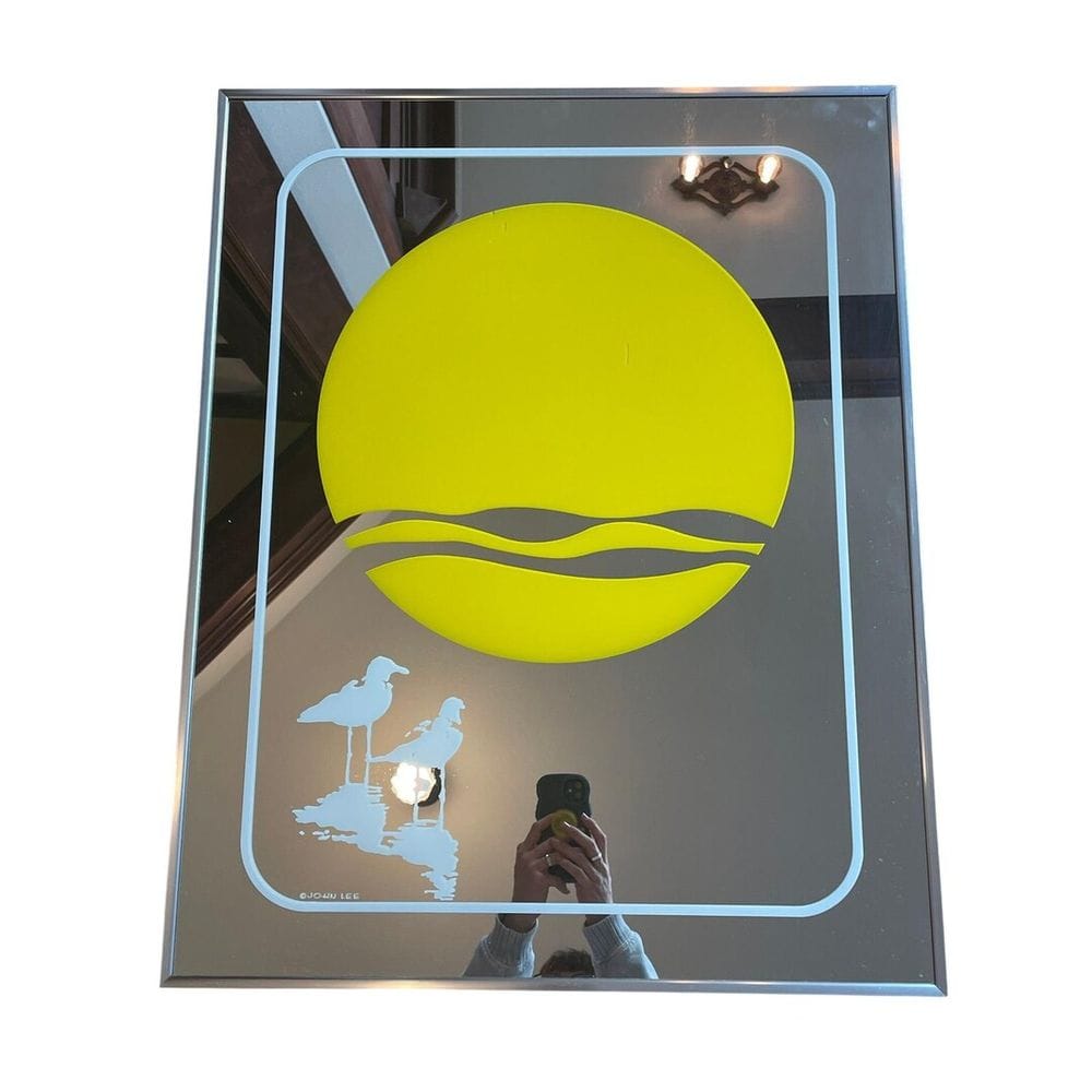 Vintage 1975 John Lee Sun Seagulls Mirror Art Europa Intl 70s MCM Decor LARGE - Etsy