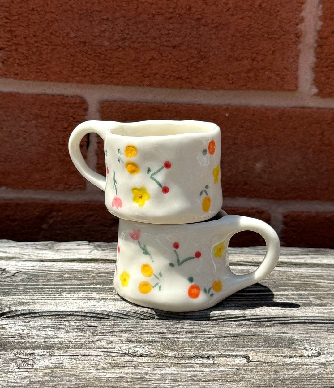 Amalfi Handmade Ceramic Dainty Flower Espresso Cup Set