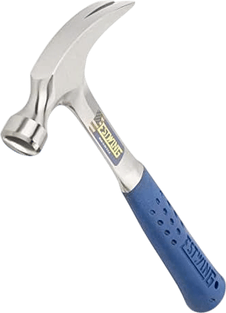 ESTWING Hammer - 12 oz Straight Rip Claw with Smooth Face & Shock Reduction Grip - E3-12S, Silver