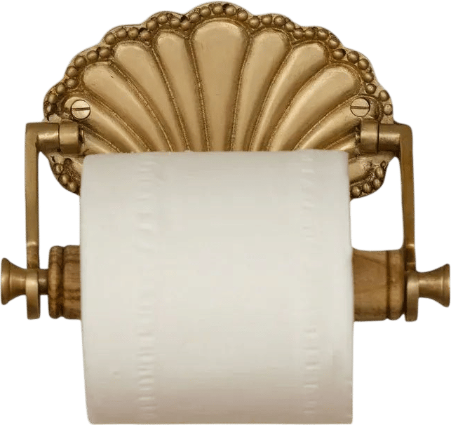 Shell Brass Toilet Roll Holder