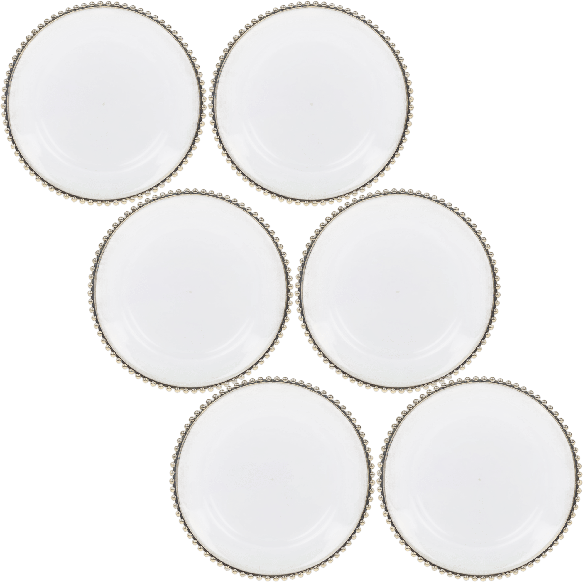 Urbnliving Rim Clear Charger Plates with Metallic Beaded Rim