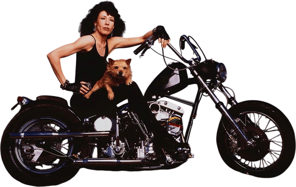 Lily Tomlin on a Motorcycle (Annie Leibovitz, 1986)