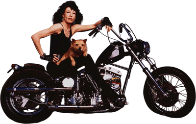 Lily Tomlin on a Motorcycle (1986 Photograph)