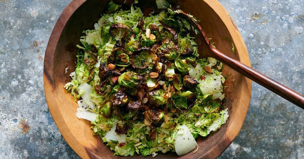 Roasted and Raw Brussels Sprouts Salad