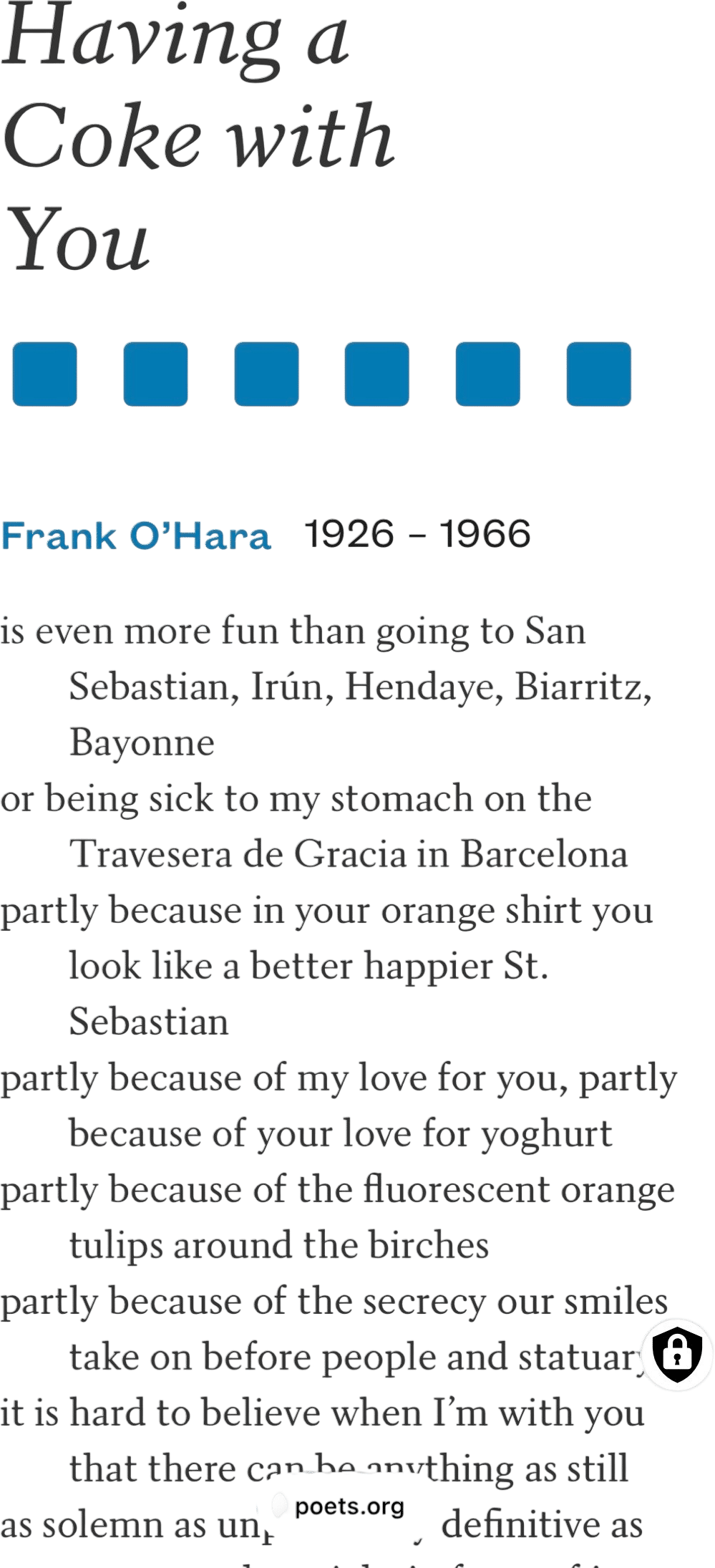 Having a Coke with You by Frank O’Hara