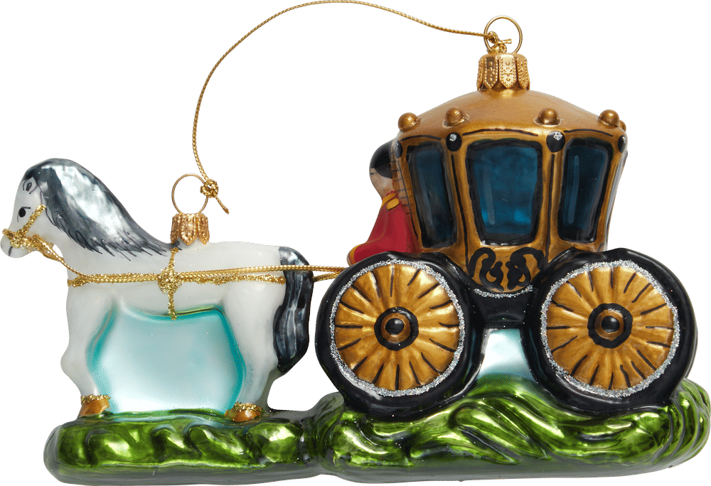 Horse and Carriage Glass Ornament