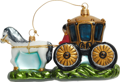 Horse and Carriage Glass Ornament