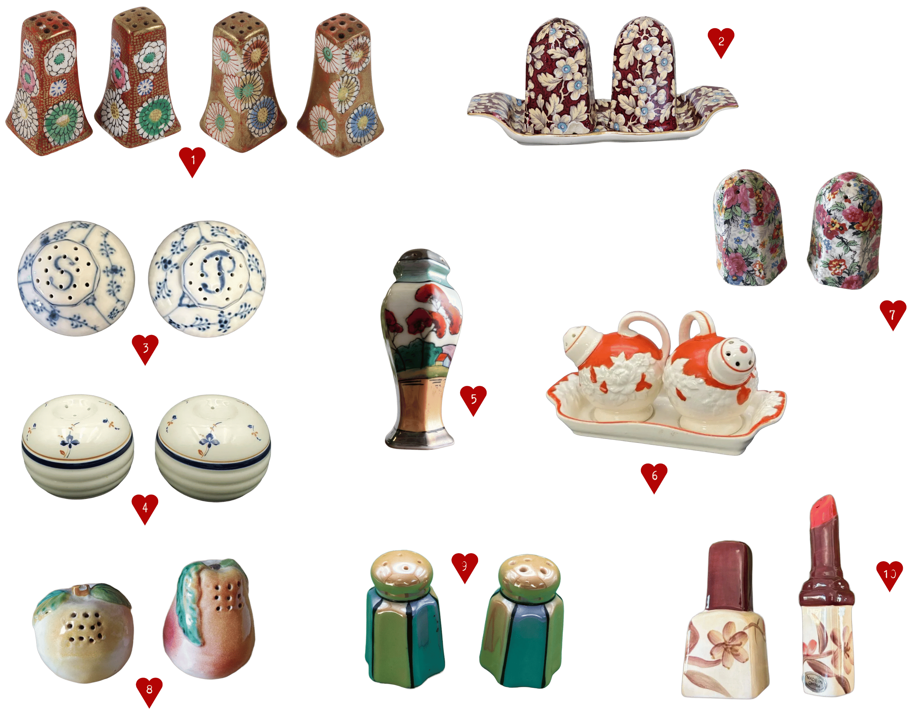 Vintage Ceramic Peppermills: Folk, Romance and Whimsy