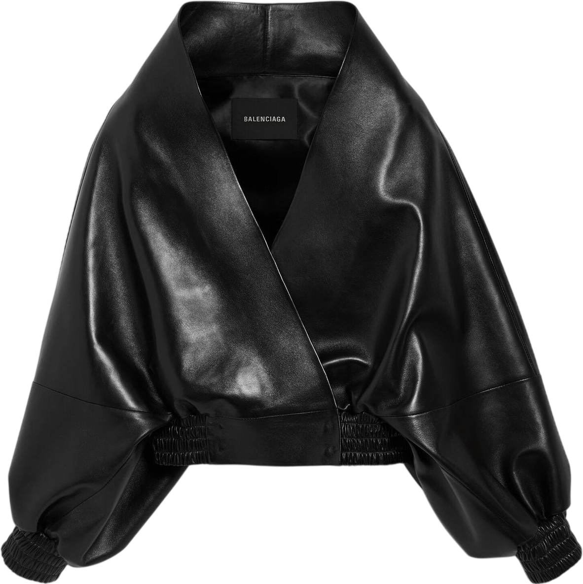 Balenciaga Wrap Jacket in Black Leather