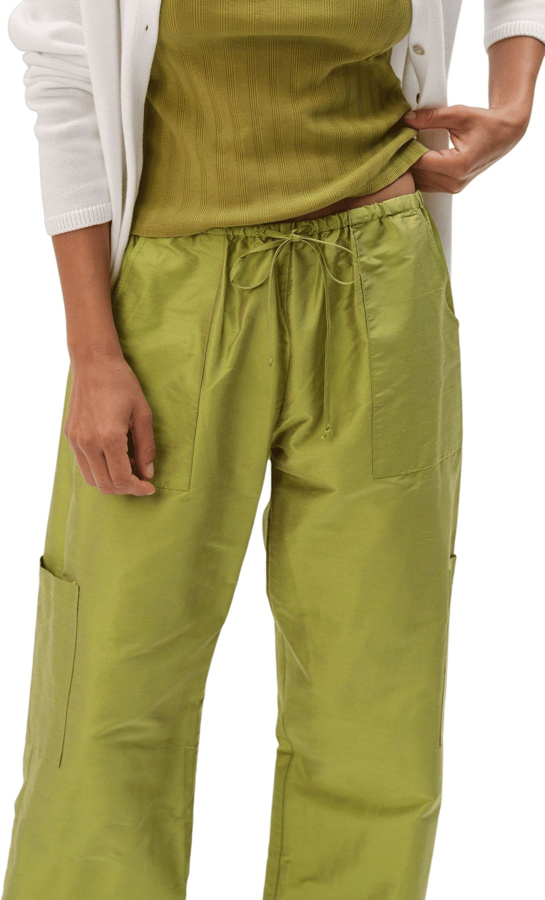 DONNI. The Silk Taffeta Cargo Pant