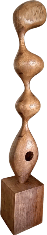 6.6 ft Handcrafted Ash Wood Sculpture