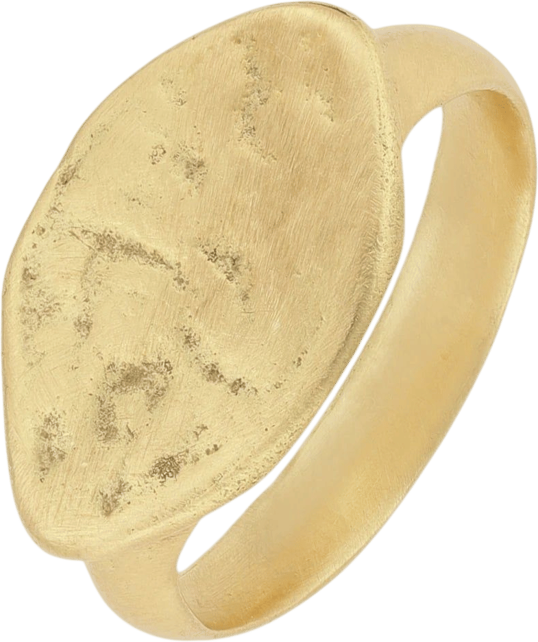 Gold Signet Ring with Byzantine Coin