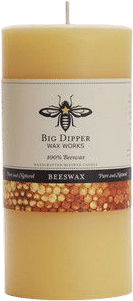 Pure Beeswax Pillar Candle, Large (3" x 6")