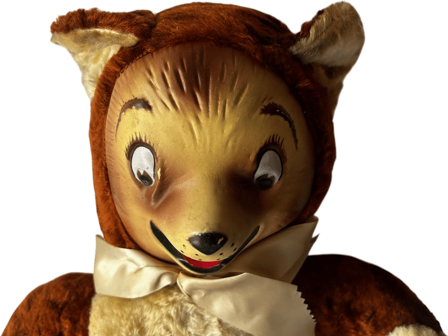 Vintage Large 21" Rubber Faced Bear Plush, Vintage Chi-Toy Mid Century Rubber Faced Plush