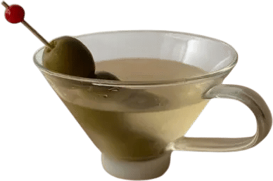 A martini in a glass mug
