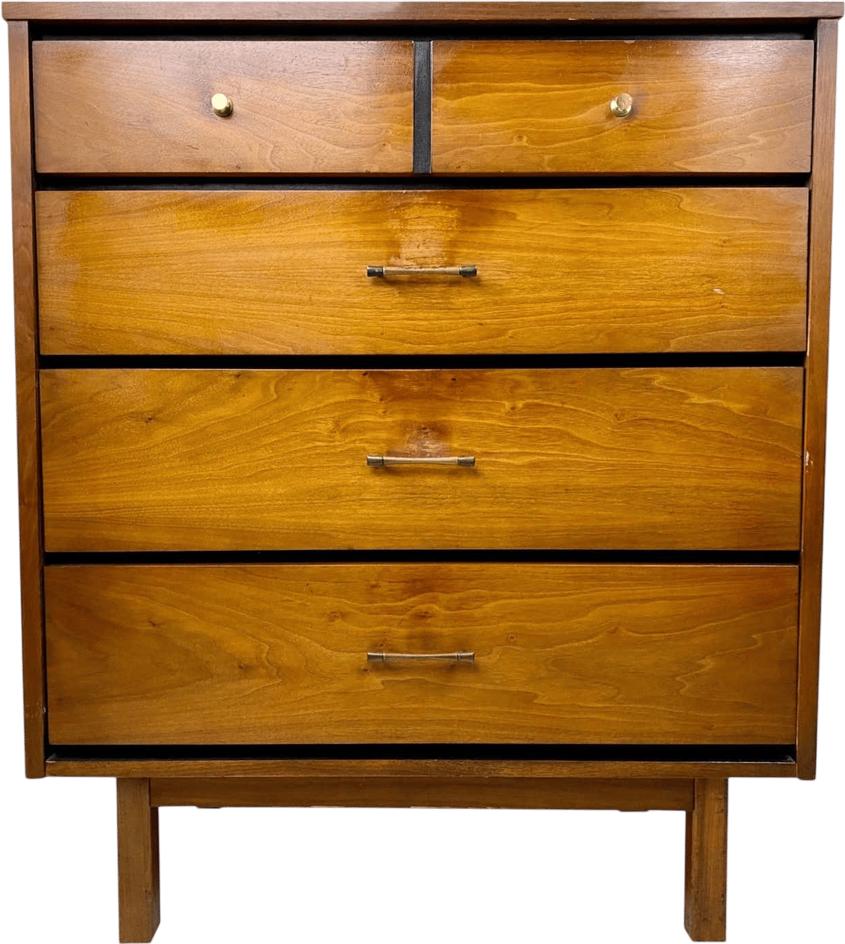 Mid-Century Modern Walnut Highboy Dresser