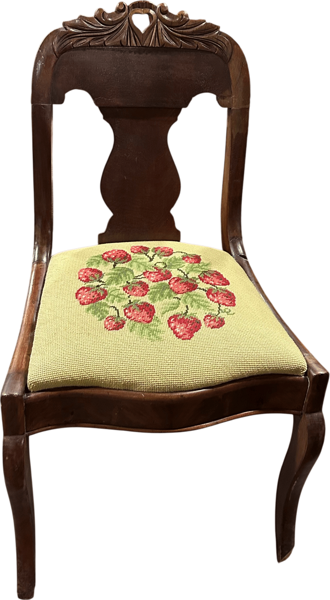 Strawberry Upholstered Wooden Chair