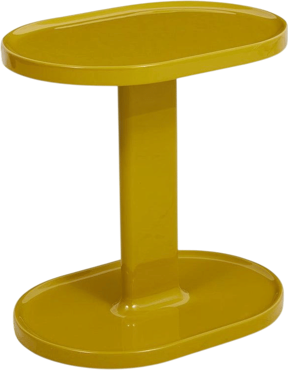 Orbit Glossy Side Table in Golden Olive