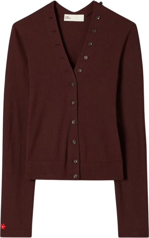 V-Neck Wool Cardigan: Women's Designer Sweaters | Tory Burch
