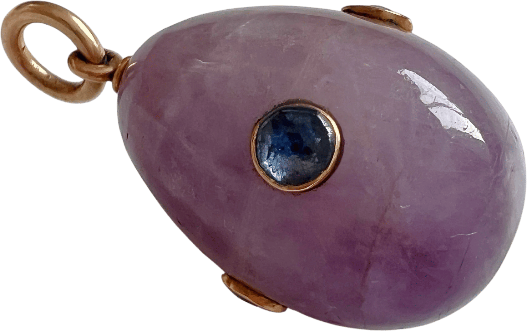 Amethyst & Sapphire Egg Pendant