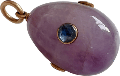 Amethyst & Sapphire Egg Pendant