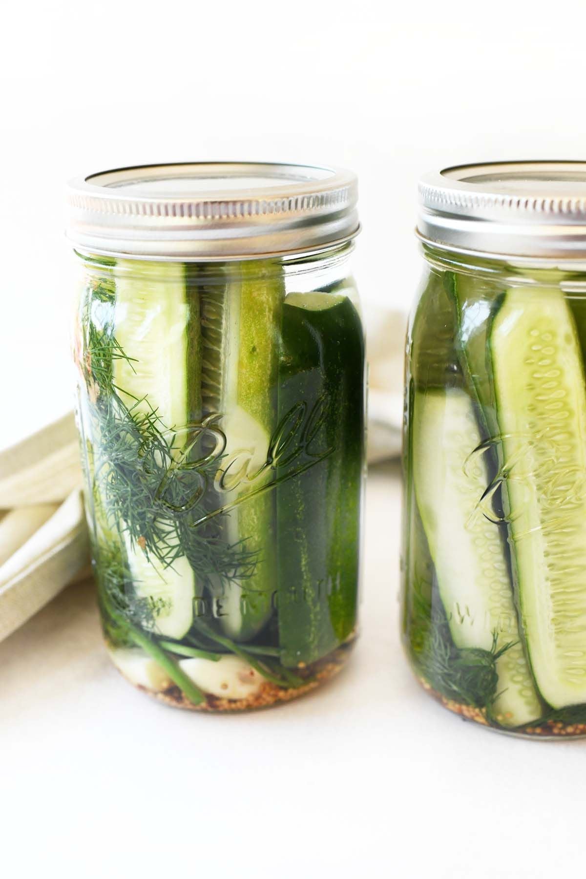 Cold jar of pickles