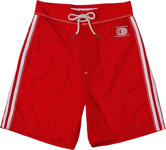 Red & White Long Shorts
