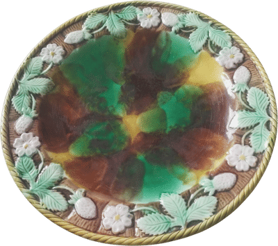 Strawberry Majolica Plate