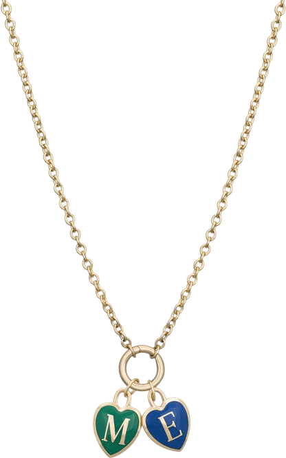 Two Hearts Initial Pendant