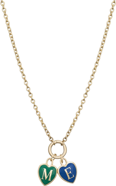 Two Hearts Initial Pendant