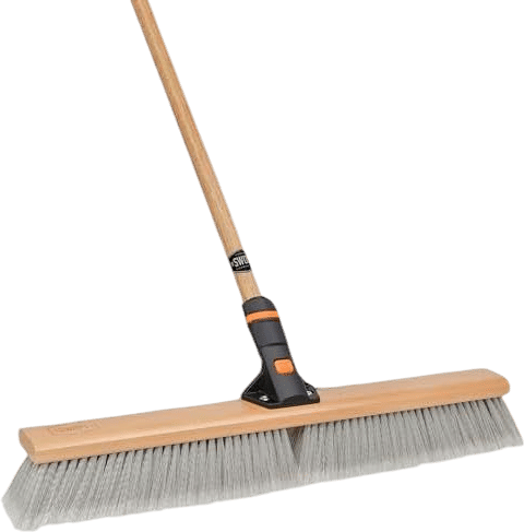 SWOPT 24” Premium Smooth Surface Push Broom + 60" EVA Foam Comfort Grip Wooden Handle, Combo — Cleaning Head with Interchangeable Long Handle, Works with All SWOPT Cleaning Products — Push Broom Set