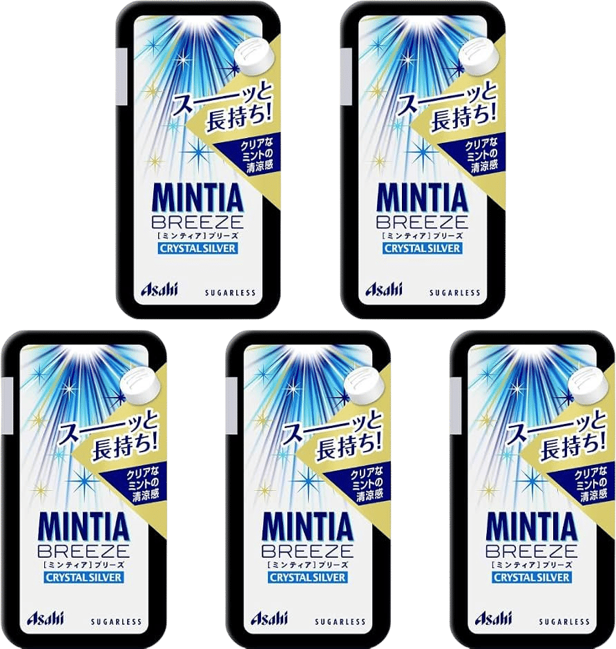 Mintia Breeze Japanese Mint Tablet Candy Crystal Silver (5 Pack)