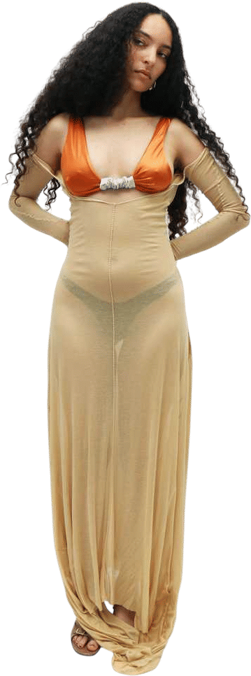 Zoe Gustavia Bias Jersey Gown