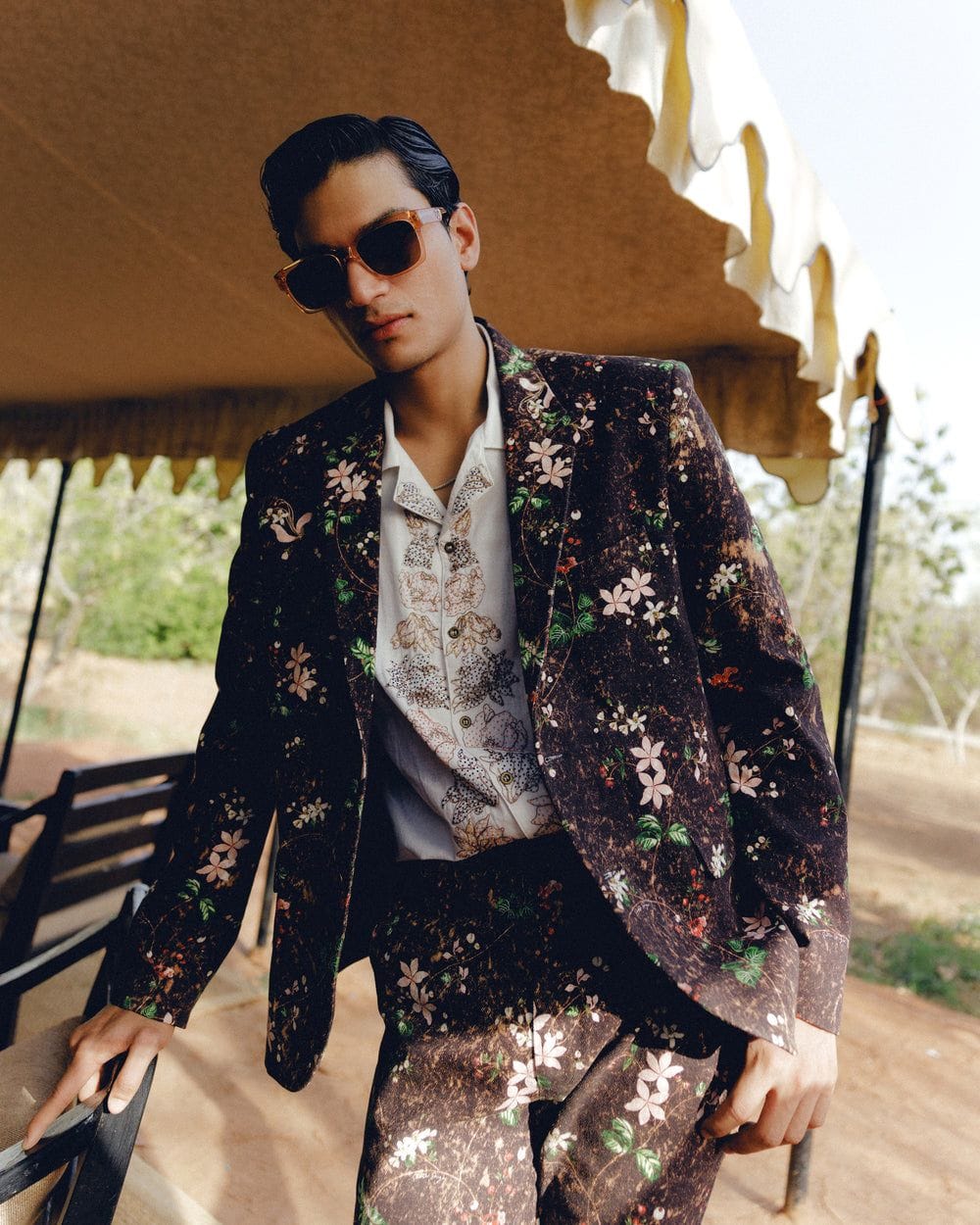 PERTE D'EGO Floral Twill Blazer