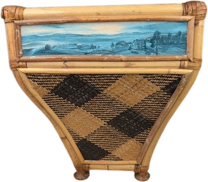 Rattan Ajiro Wicker Footed Basket